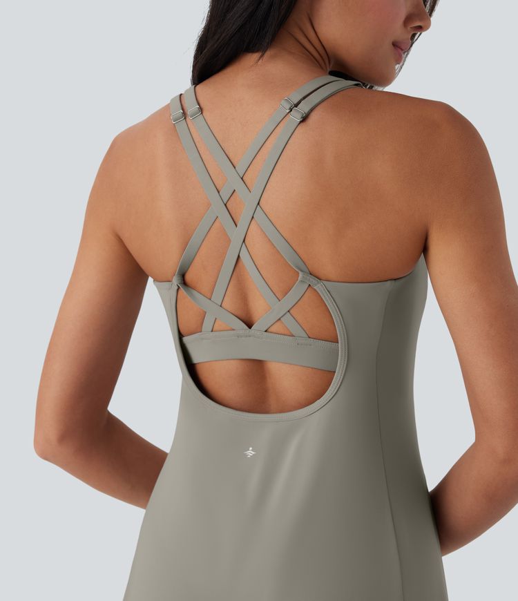 SoftlyZero™ QuickDry 2-Piece Mini Tennis Active Dress with Pockets