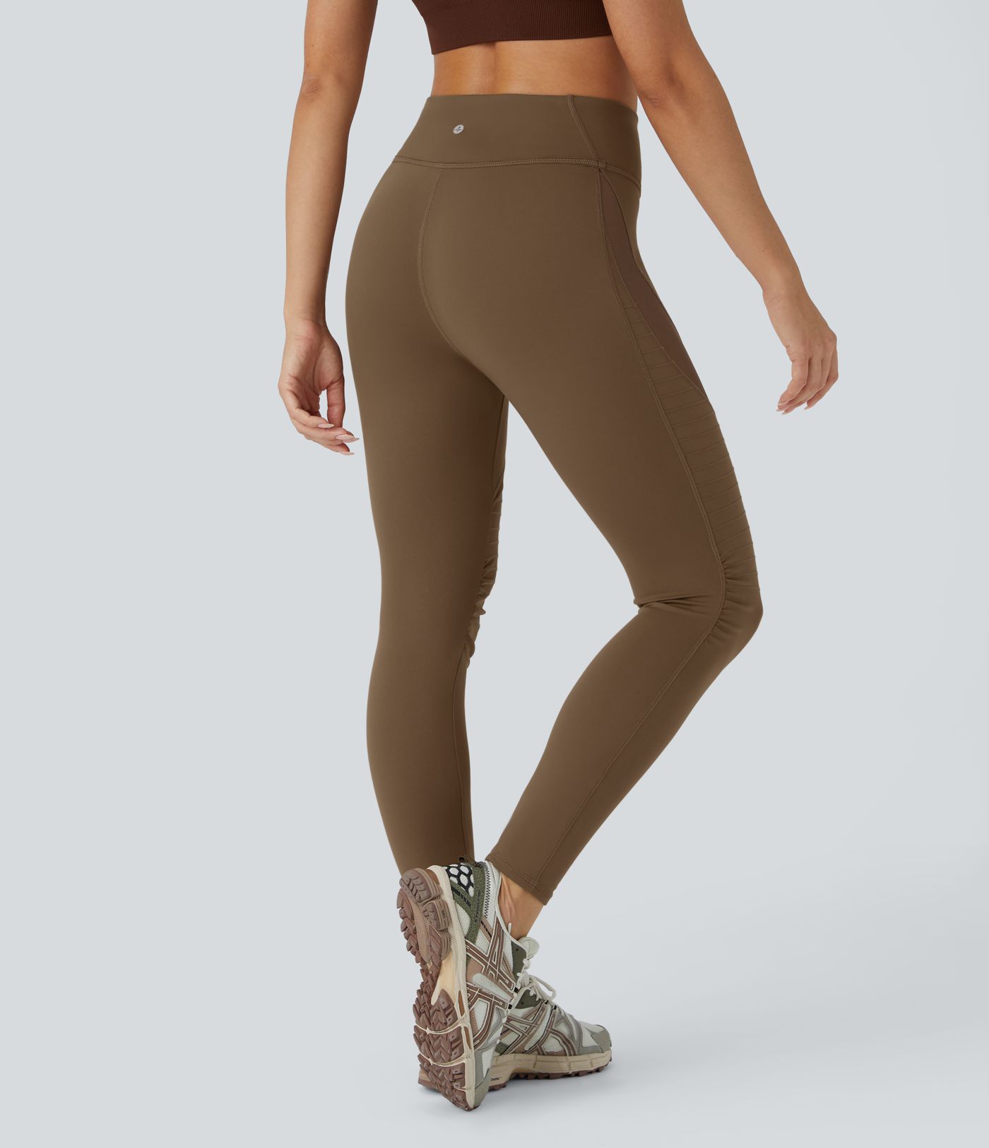 DayStretch High Waisted Contrast Mesh Top-stitching 7/8 Casual Moto Leggings