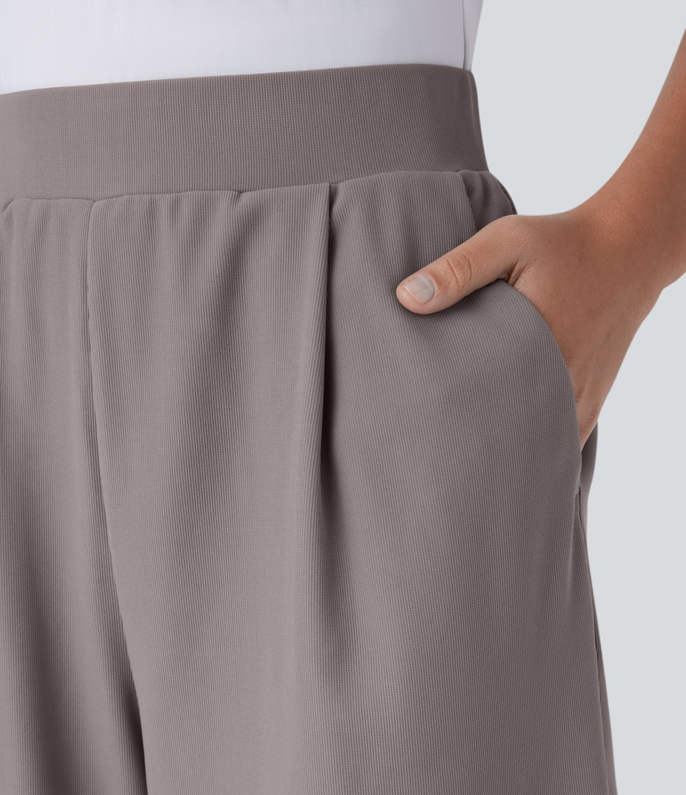 Pantalones cortos de trabajo de cintura alta con bolsillos y microondas para esculpir la silueta
