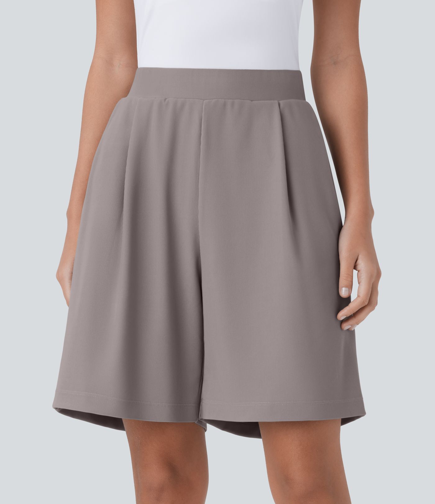 Pantalones cortos de trabajo de cintura alta con bolsillos y microondas para esculpir la silueta