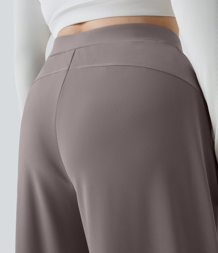 Halara Flex™ High Waisted Body Sculpt Waist-Slimming Pocket Wide Leg Micro Waffle Plus Size Work Pants