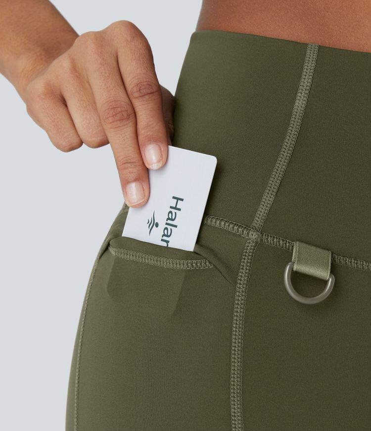 Wear-Resistant High Waisted Tummy Control Pocket 7/8 Rock Climbing Leggings