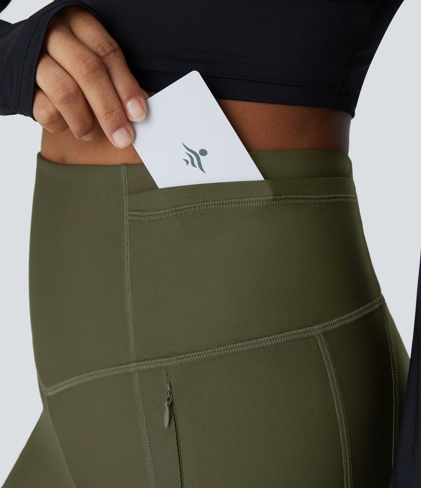 Wear-Resistant High Waisted Tummy Control Pockets 7/8 Rock Climbing Leggings