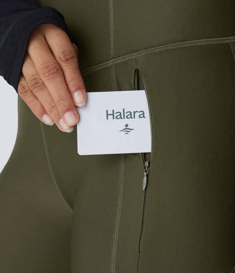 Wear-Resistant High Waisted Tummy Control Pockets 7/8 Rock Climbing Leggings