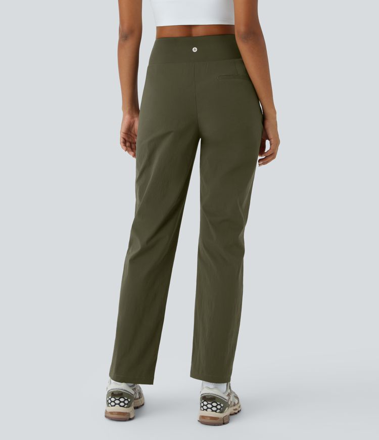 Wasserabweisende Ripstop-Campinghose mit hohem Bund und Seitentaschen mit unsichtbarem Reißverschluss