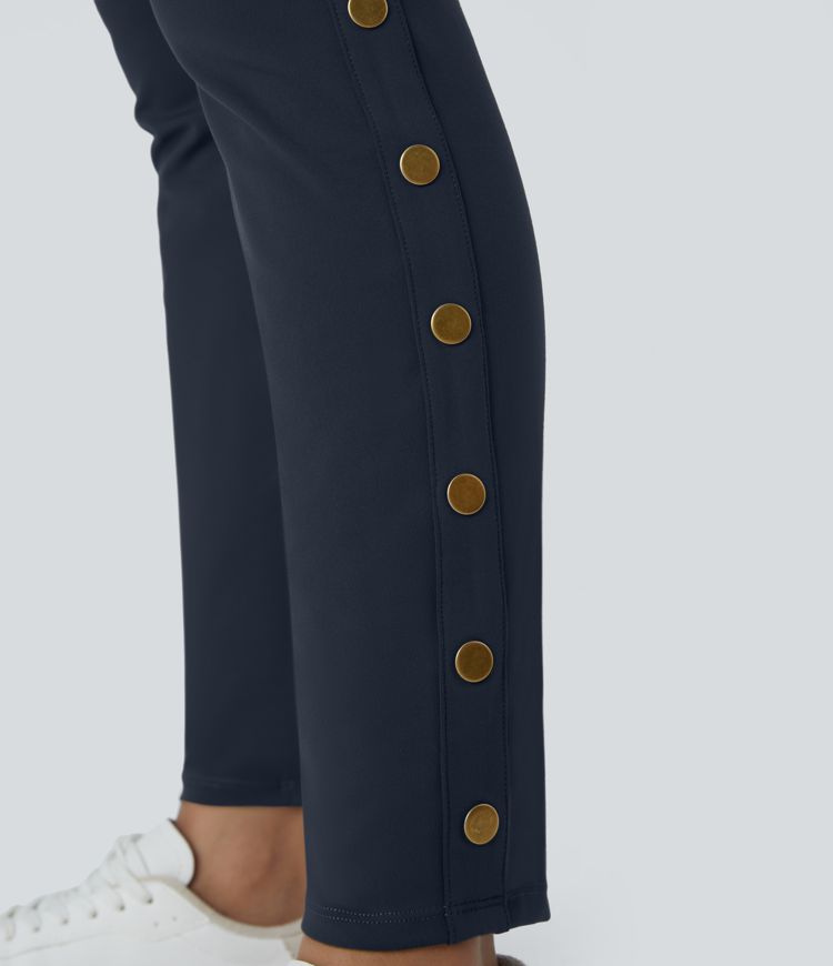 Pantalon ajusté longueur cheville taille haute avec poches décoratives DayStretch