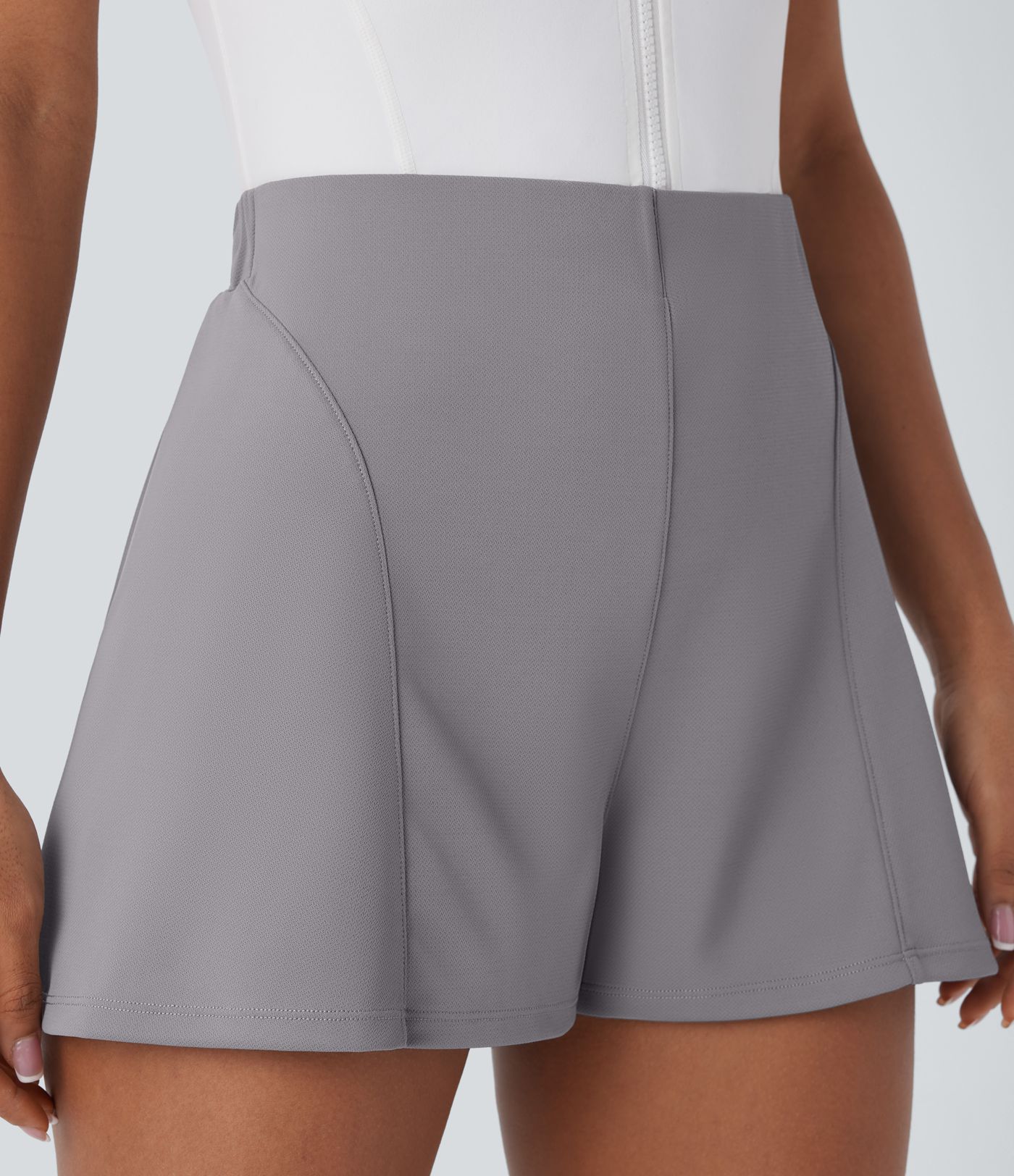 High Waisted 2-in-1 Golf Shorts-Golf Tee Pocket