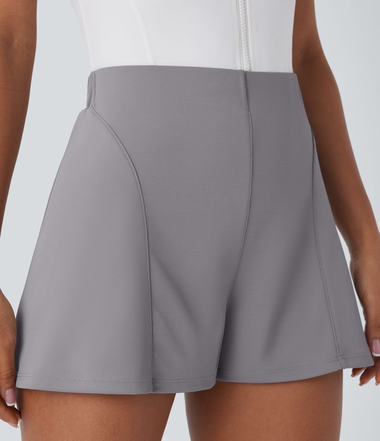High Waisted 2-in-1 Golf Shorts-Golf Tee Pocket