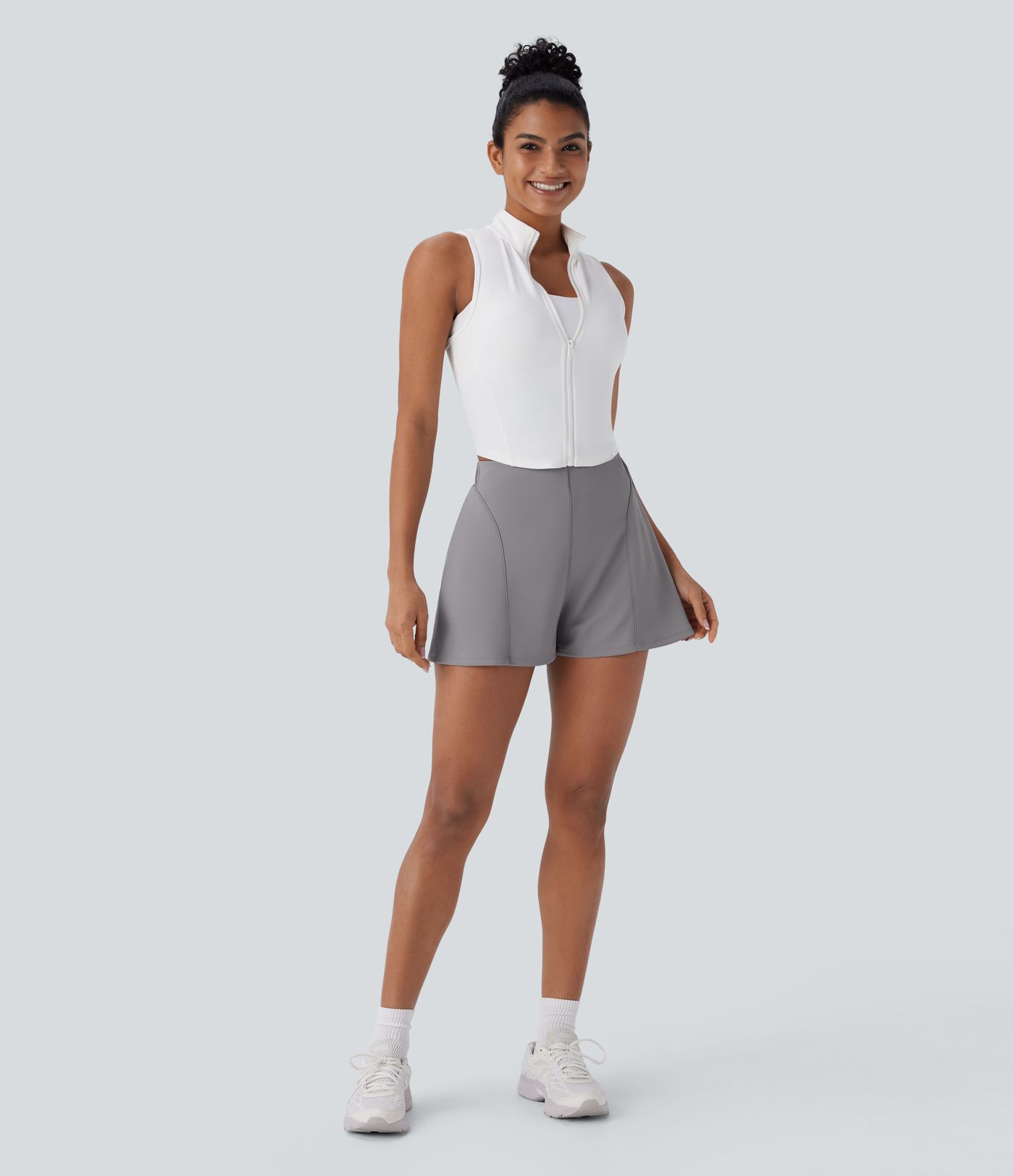 High Waisted 2-in-1 Golf Shorts-Golf Tee Pocket