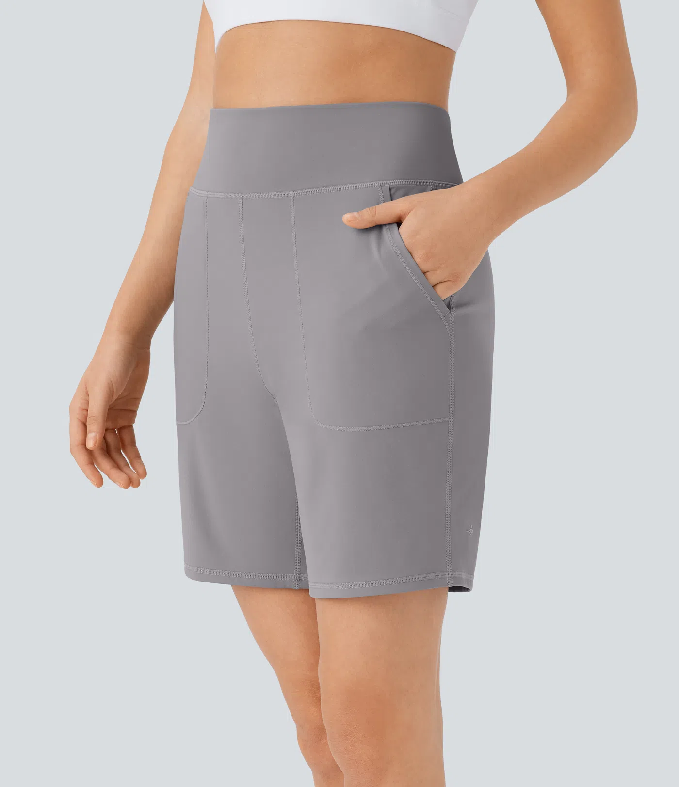 SoftlyZero™ Airy High Waisted Pockets Cool Touch Yoga Shorts 7''-UPF50+