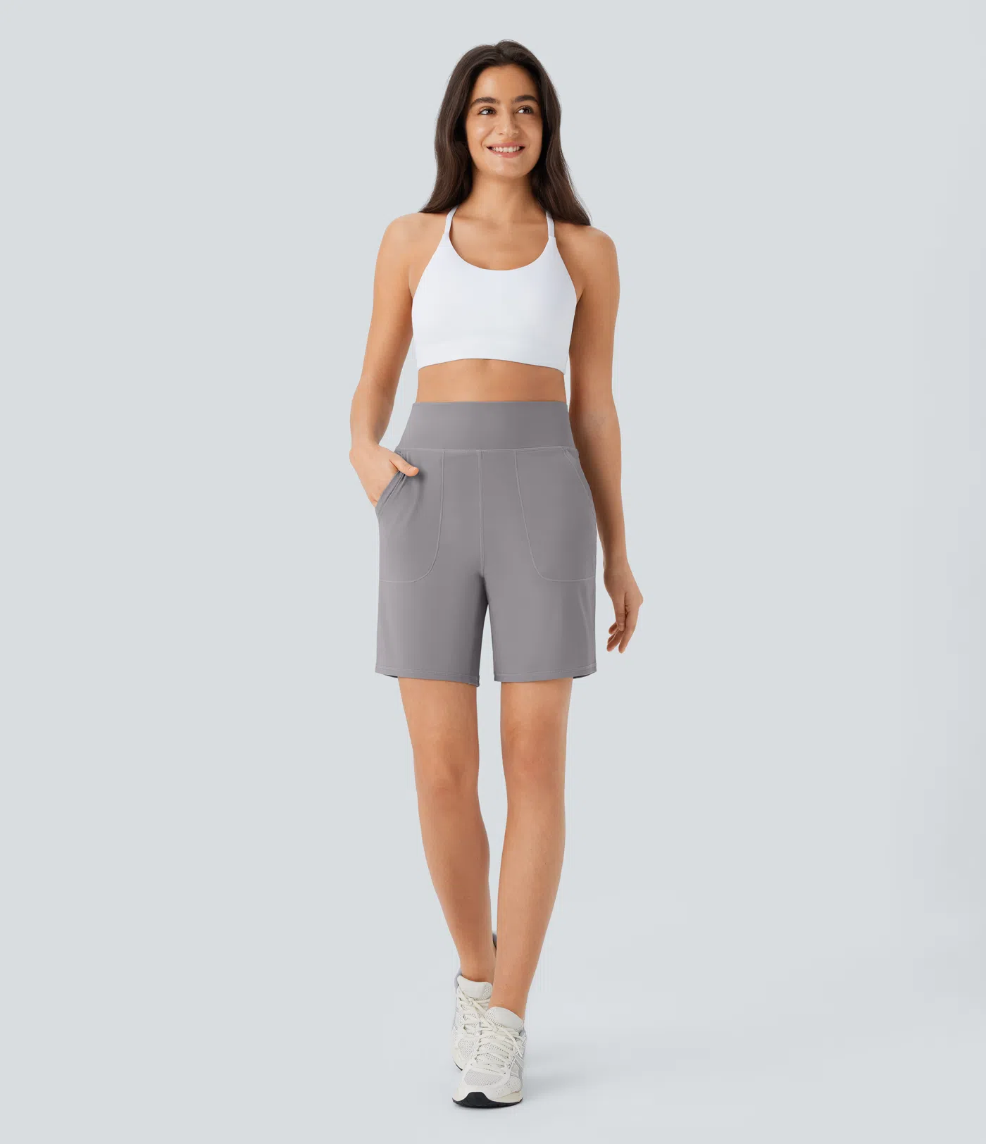 SoftlyZero™ Airy High Waisted Pockets Cool Touch Yoga Shorts 7''-UPF50+