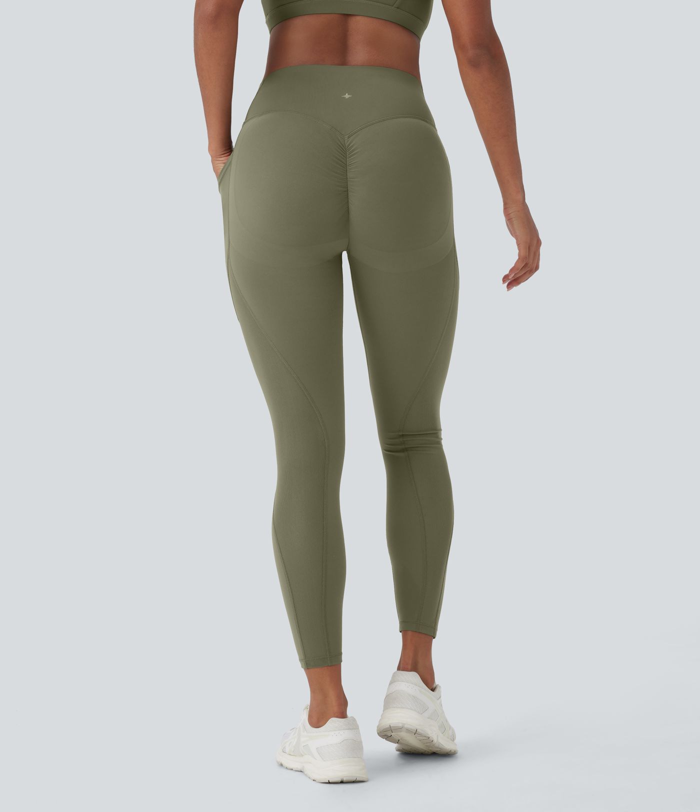 Halara UltraSculpt™ Super High Waisted Butt Lifting Tummy Control Pocket Contrast Mesh Shaping Workout Leggings
