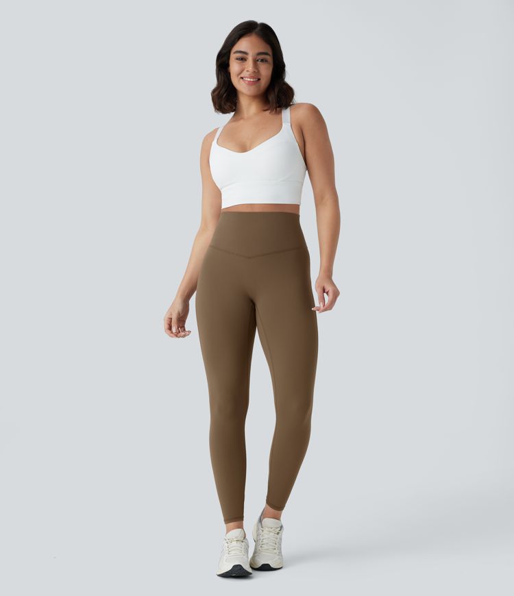 Leggings de entrenamiento 7/8 de cintura alta, moldeadores del abdomen, con cremallera trasera, con bolsillos y malla en contraste