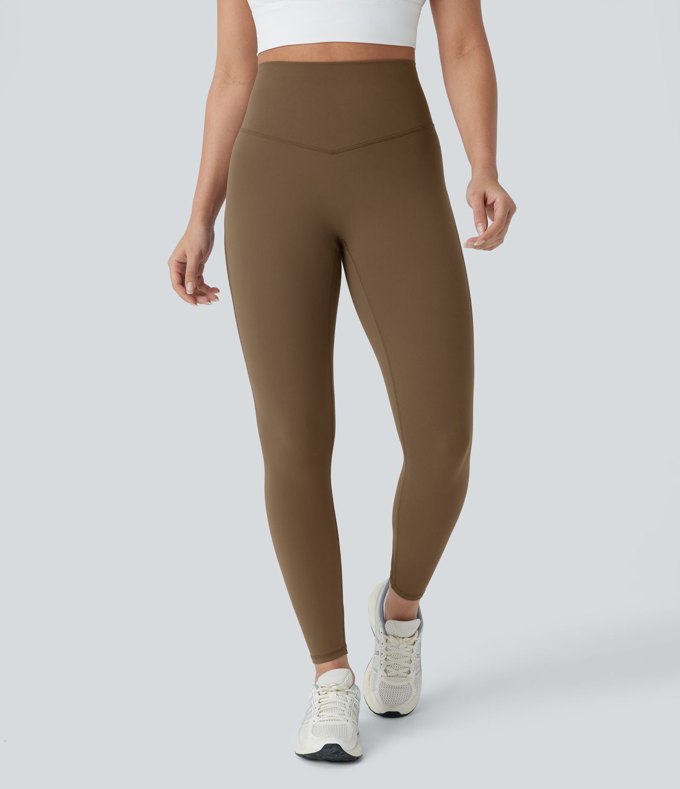 Leggings de entrenamiento 7/8 de cintura alta, moldeadores del abdomen, con cremallera trasera, con bolsillos y malla en contraste