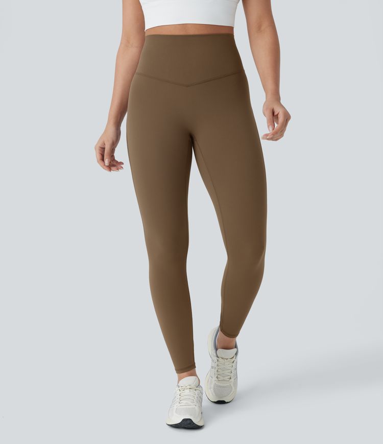 Leggings de entrenamiento 7/8 de cintura alta, moldeadores del abdomen, con cremallera trasera, con bolsillos y malla en contraste
