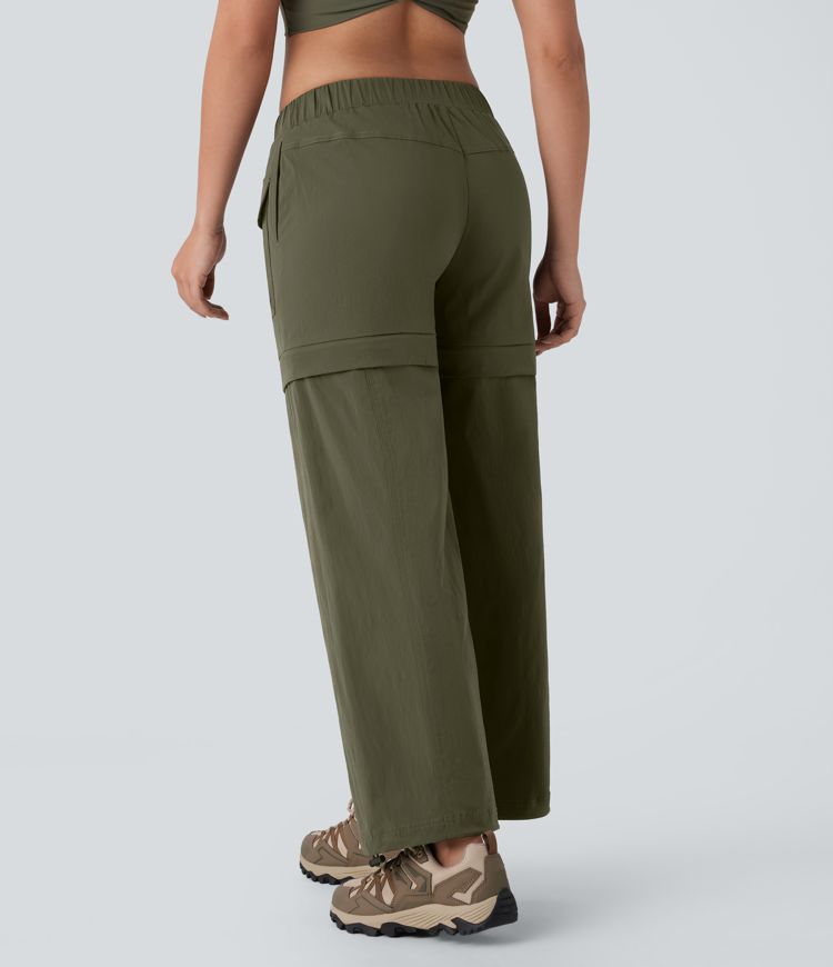 Water Repellent Low Rise Belted Pockets Ripstop Hiking Pants