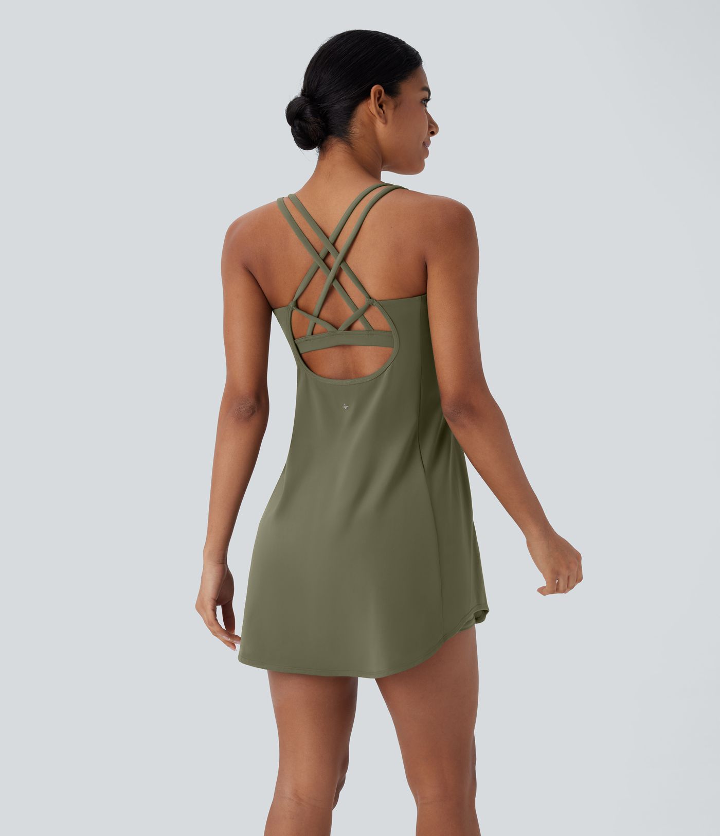 SoftlyZero™ Plush Cut Out Pocket 2-Piece Mini Yoga Active Dress SoftlyZero™ Plush Cut Out Pocket 2-Piece Mini Yoga Active Dress