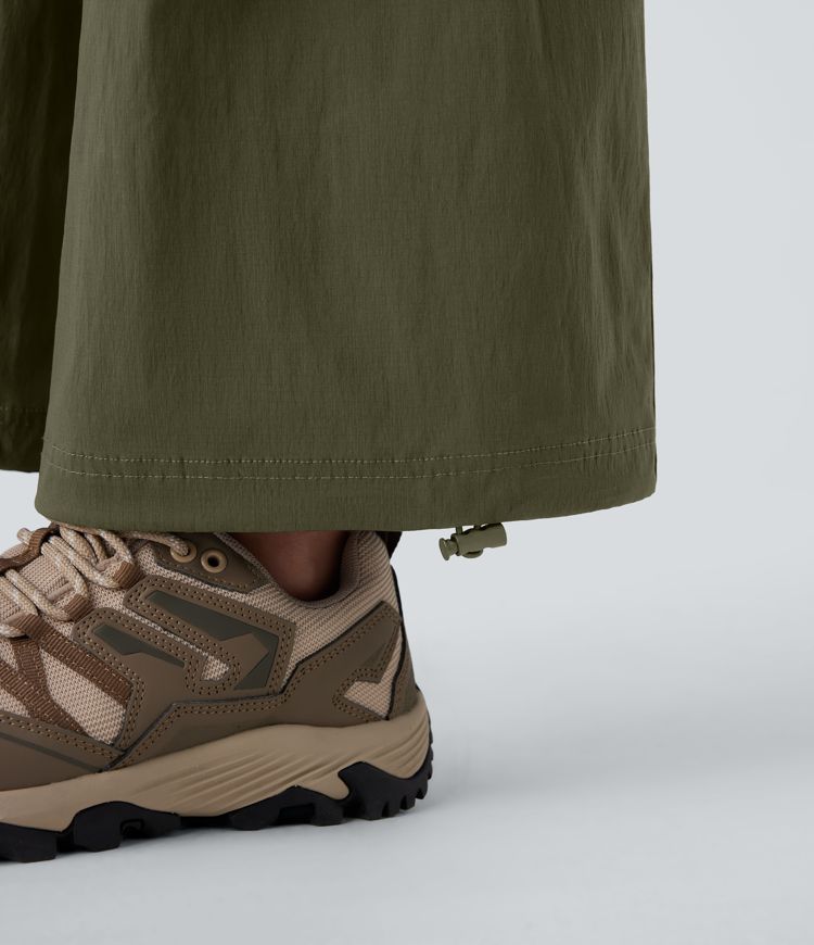 Water Repellent Low Rise Belted Pockets Ripstop Hiking Pants