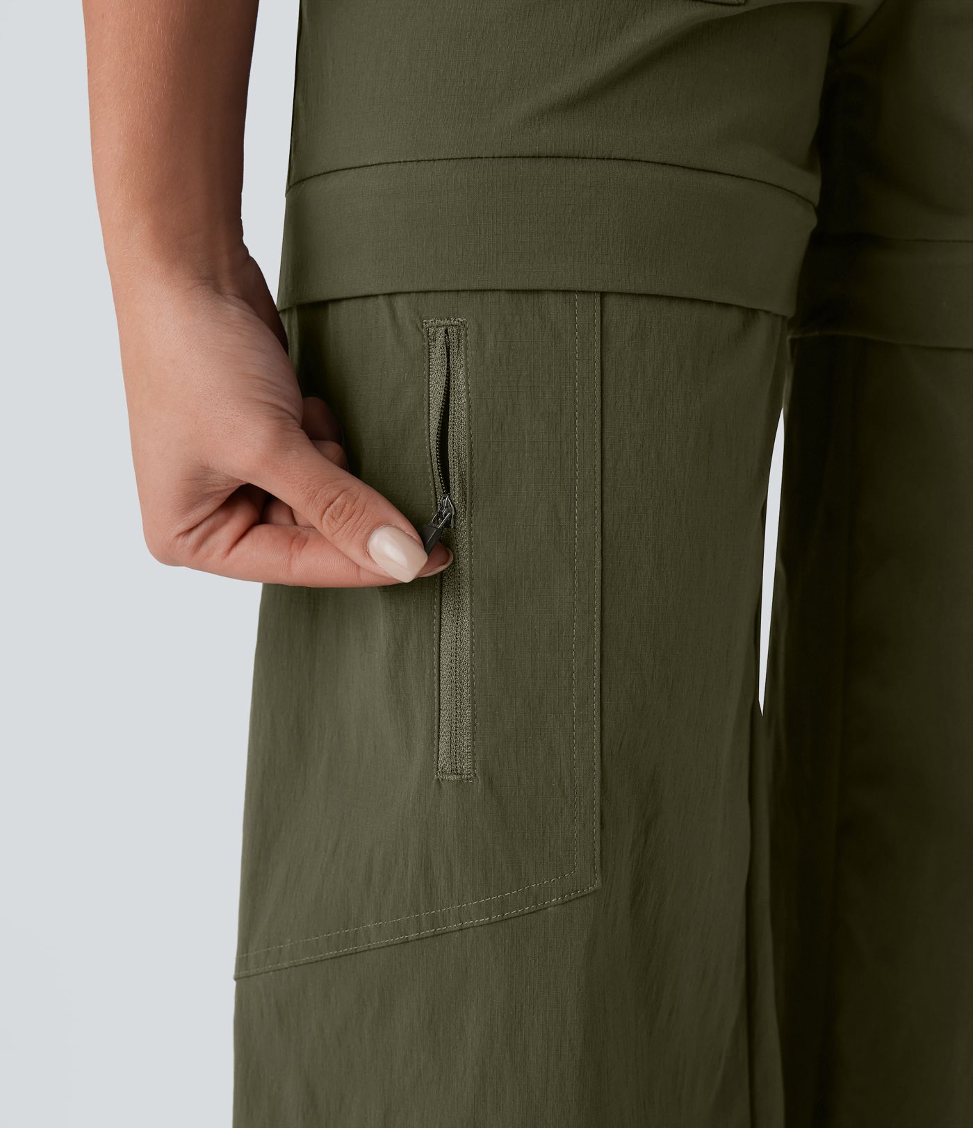 Water Repellent Low Rise Belted Pockets Ripstop Hiking Pants