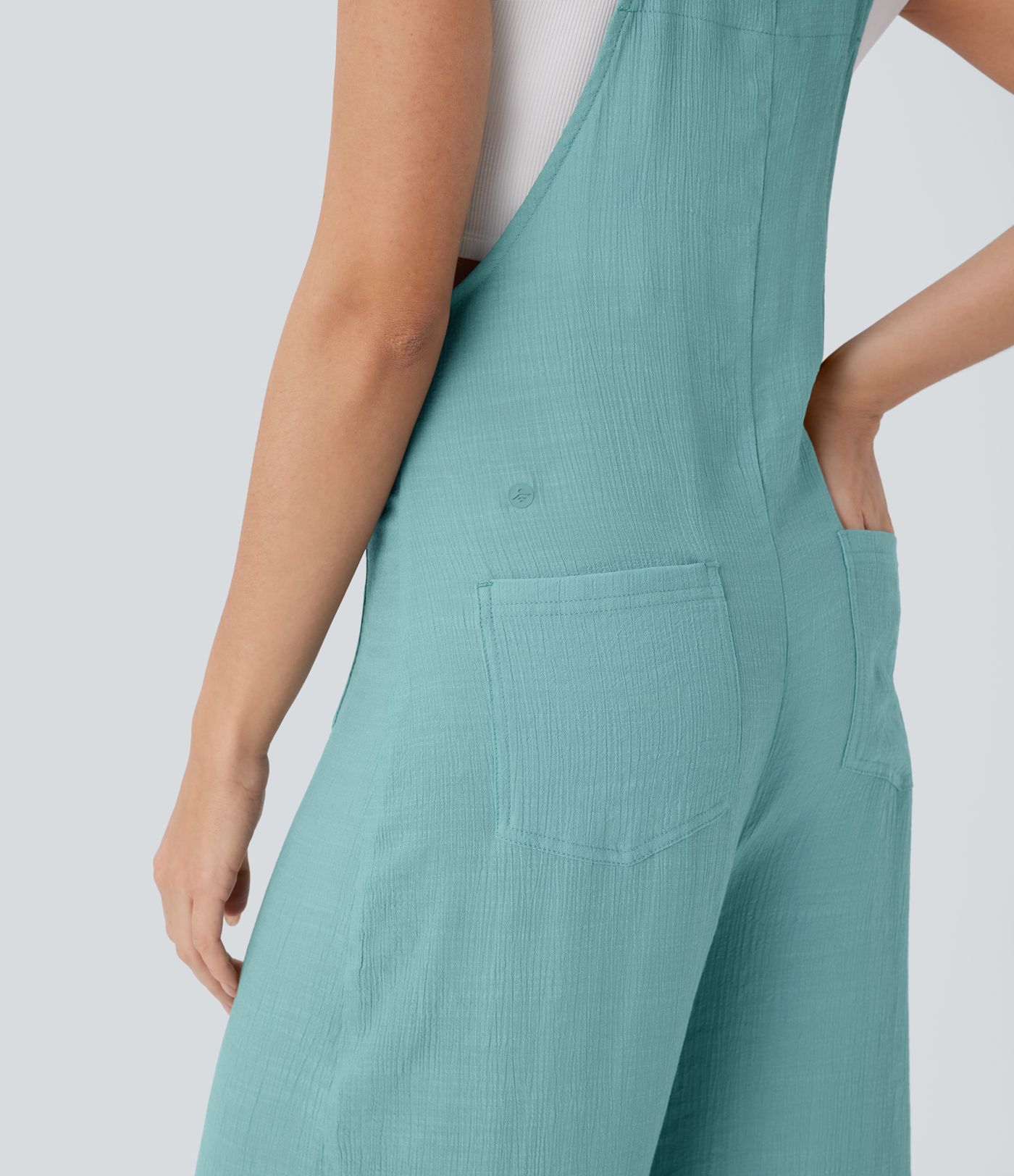 Verstellbarer Riemen mit Knopf Mehrere Taschen Weites Bein Lässiger Overall