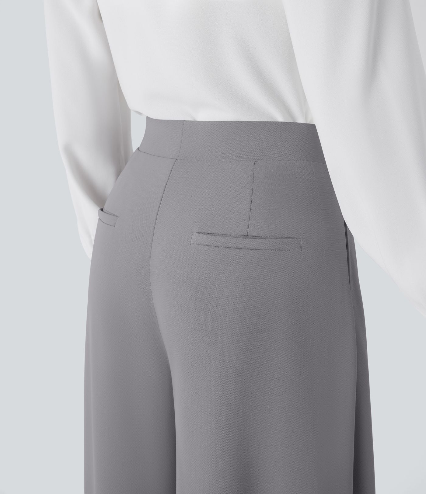 Halara Flex™ - Palazzo-Arbeits-Hose mit hohem Bund, dekorativen Seitentaschen und weitem Bein