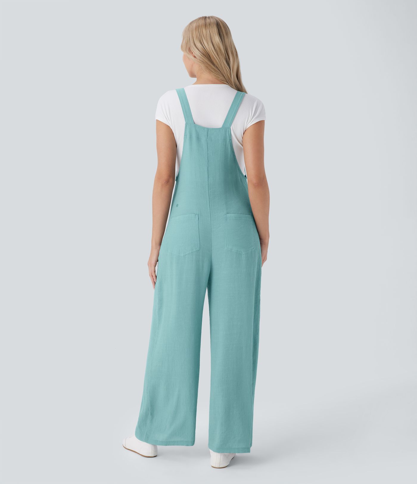 Verstellbarer Riemen mit Knopf Mehrere Taschen Weites Bein Lässiger Overall