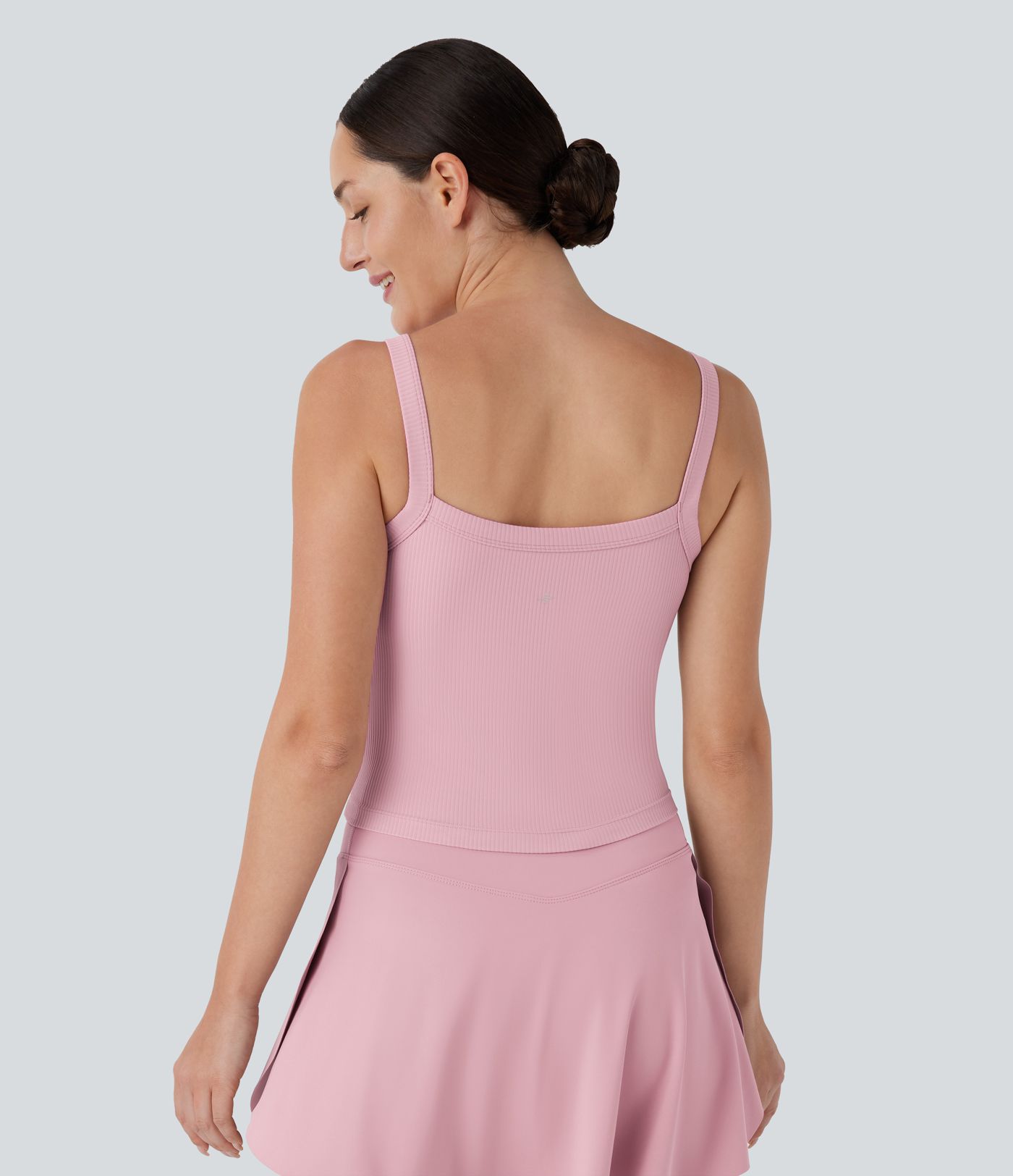 Camiseta yoga sin mangas sin espalda canalé