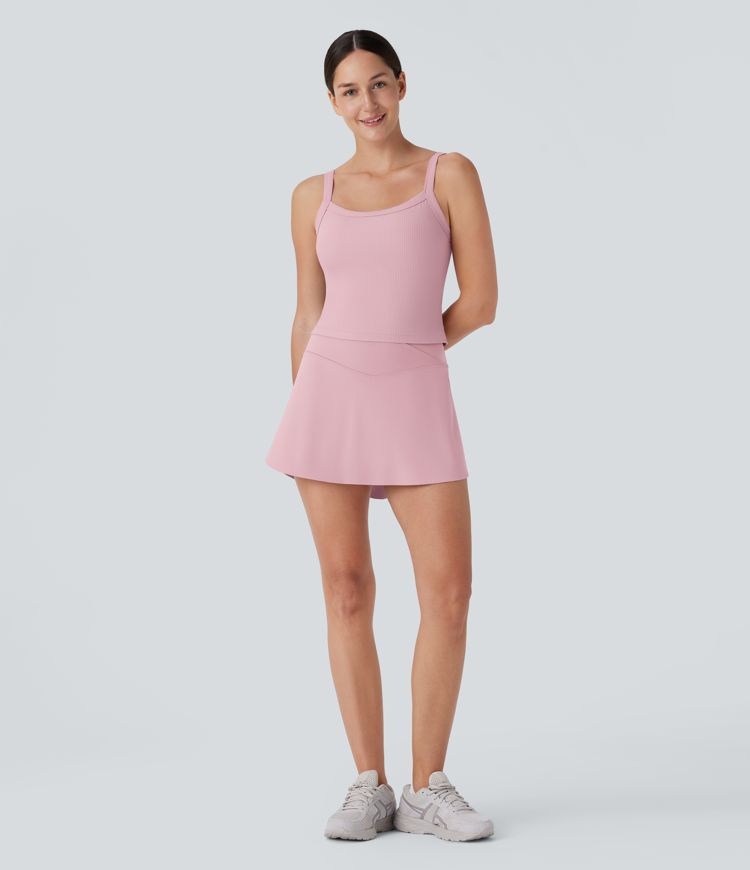 Camiseta yoga sin mangas sin espalda canalé