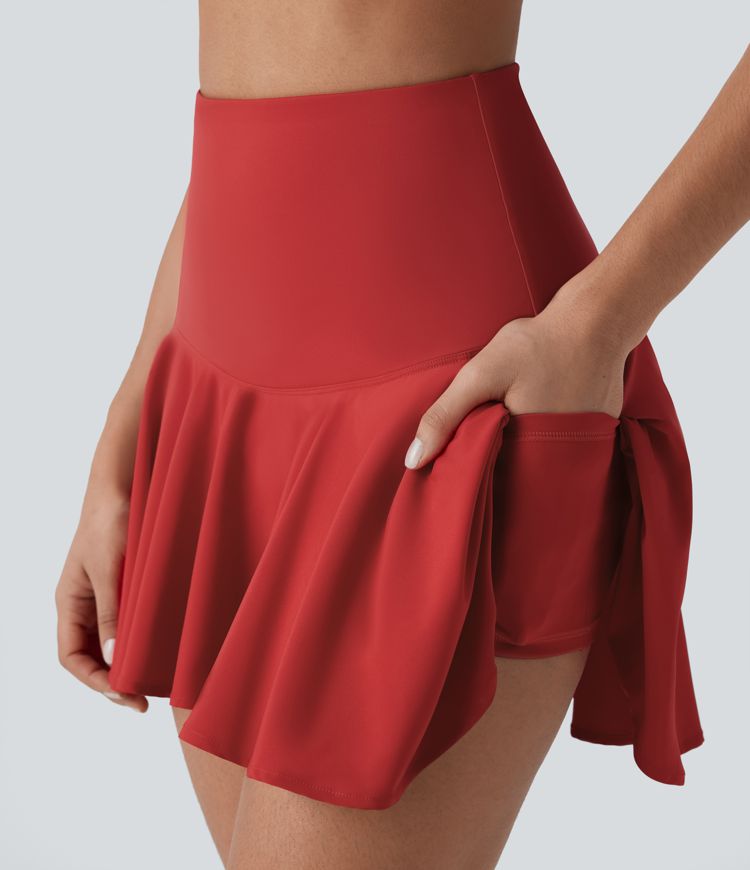 Mini Falda Breezeful™ yoga secado rápido tiro alto 2 en 1 bolsillo lateral vuelo alto