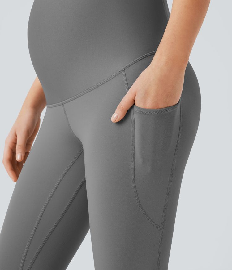 Leggings premamá Softlyzero™ yoga tiro súper alto bolsillo lateral cruzado espalda 7/8 - UPF 50+