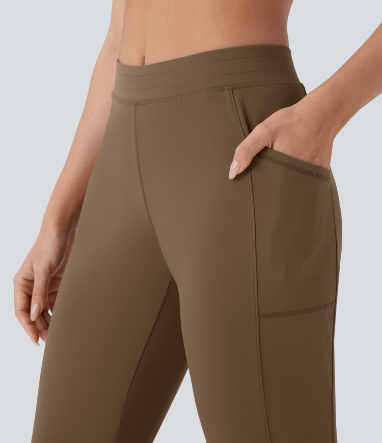 Pantalón  yoga ajustado bolsillo lateral tiro medio
