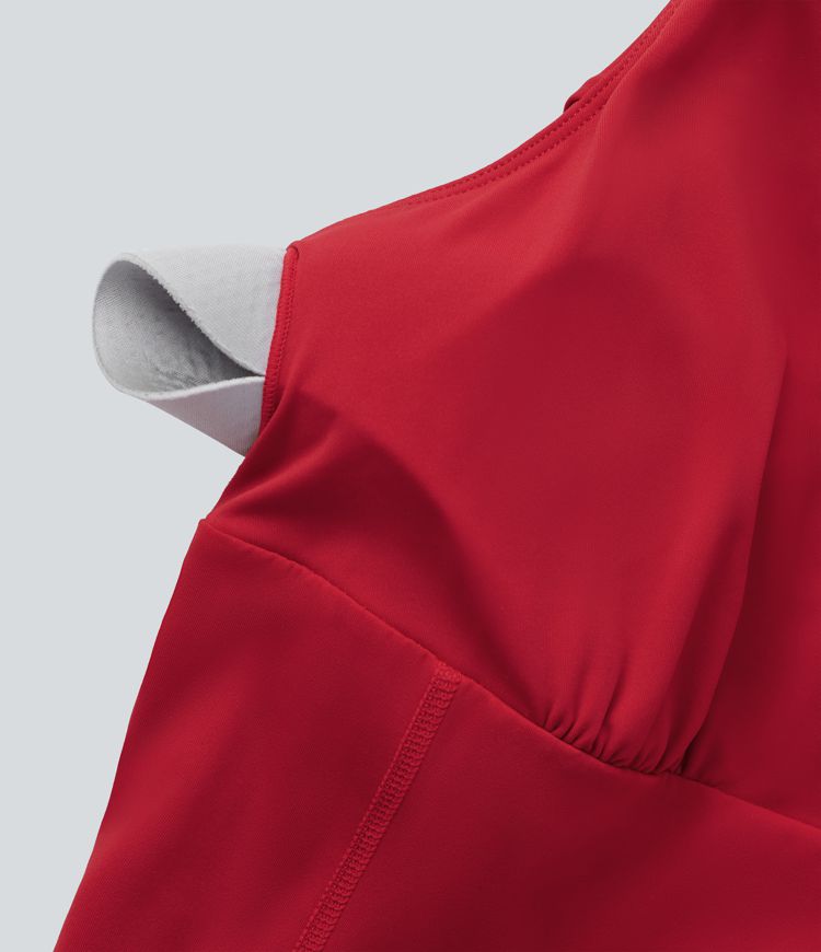 Vestido mini Softlyzero™ baile activo vuelo tacto fresco 2 en 1 espalda cruzada tirante ajustable bolsillo lateral - edición Easy Peezy