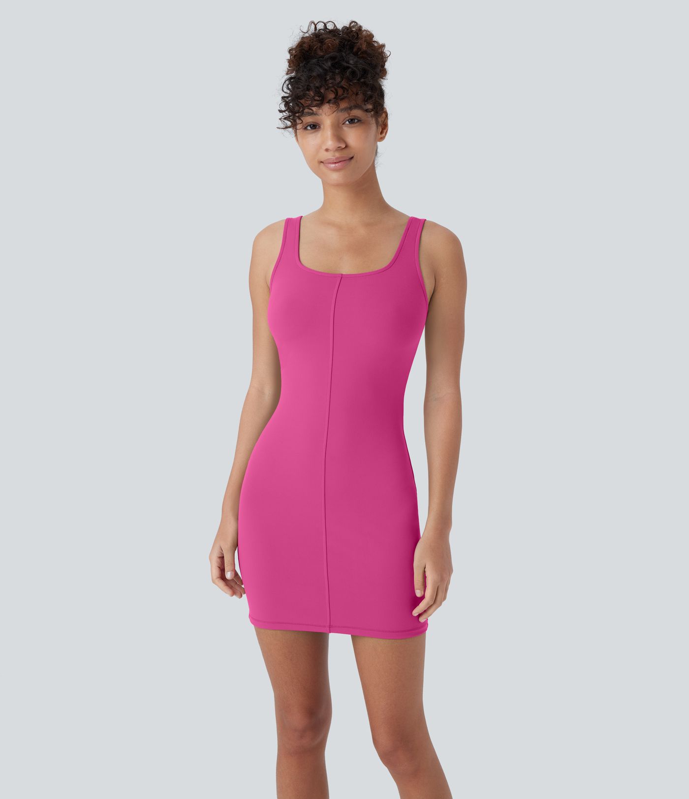 DayStretch Square Neck Bodycon Mini Dance Tank Dress