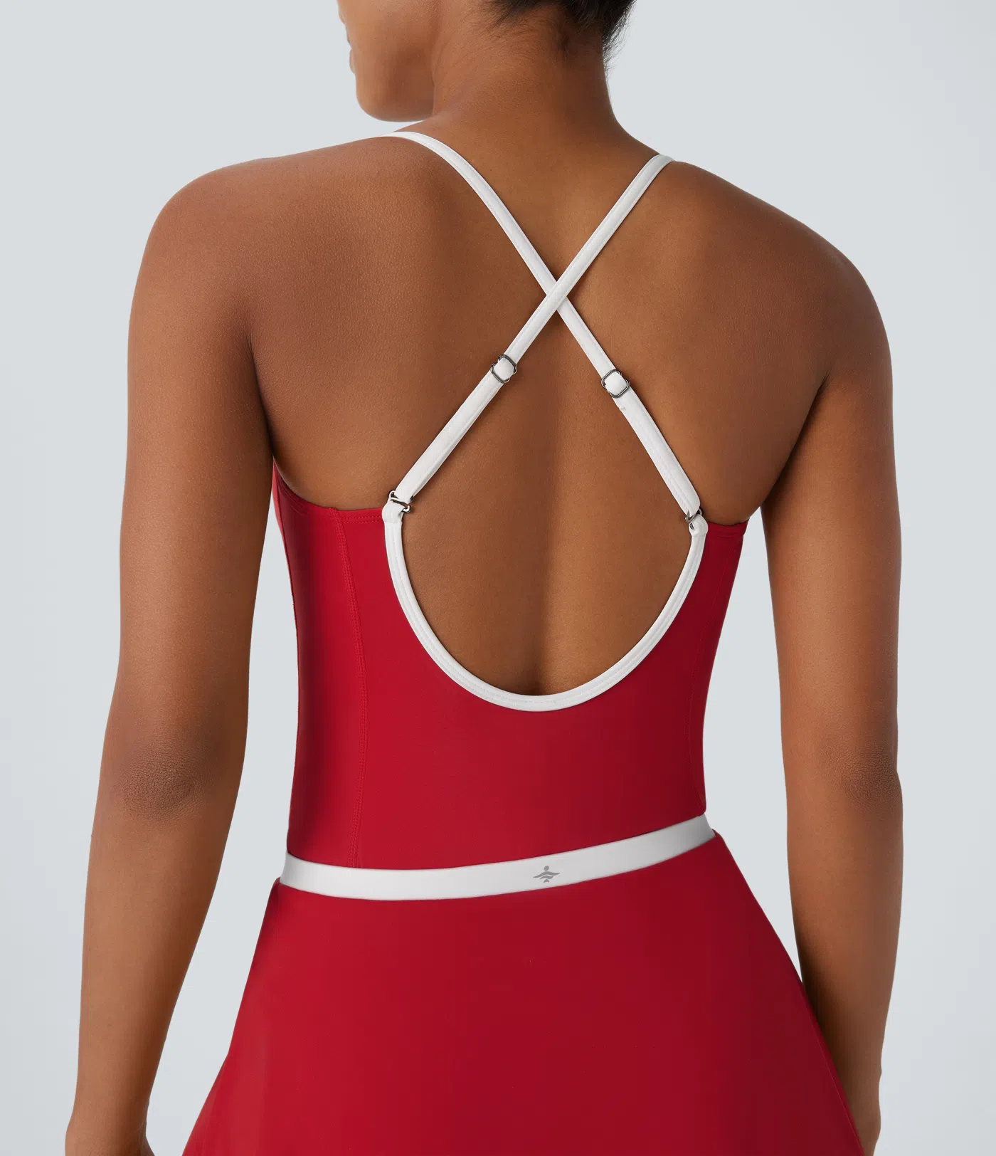 SoftlyZero™ Airy Color Block Pocket 2 Piece Set Cool Touch Yoga Bodysuit & Skirt