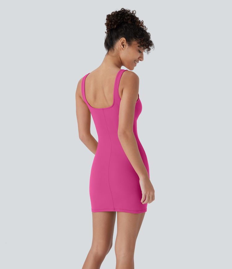 DayStretch Square Neck Bodycon Mini Dance Tank Dress