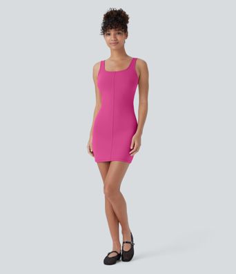 DayStretch Square Neck Bodycon Mini Dance Tank Dress