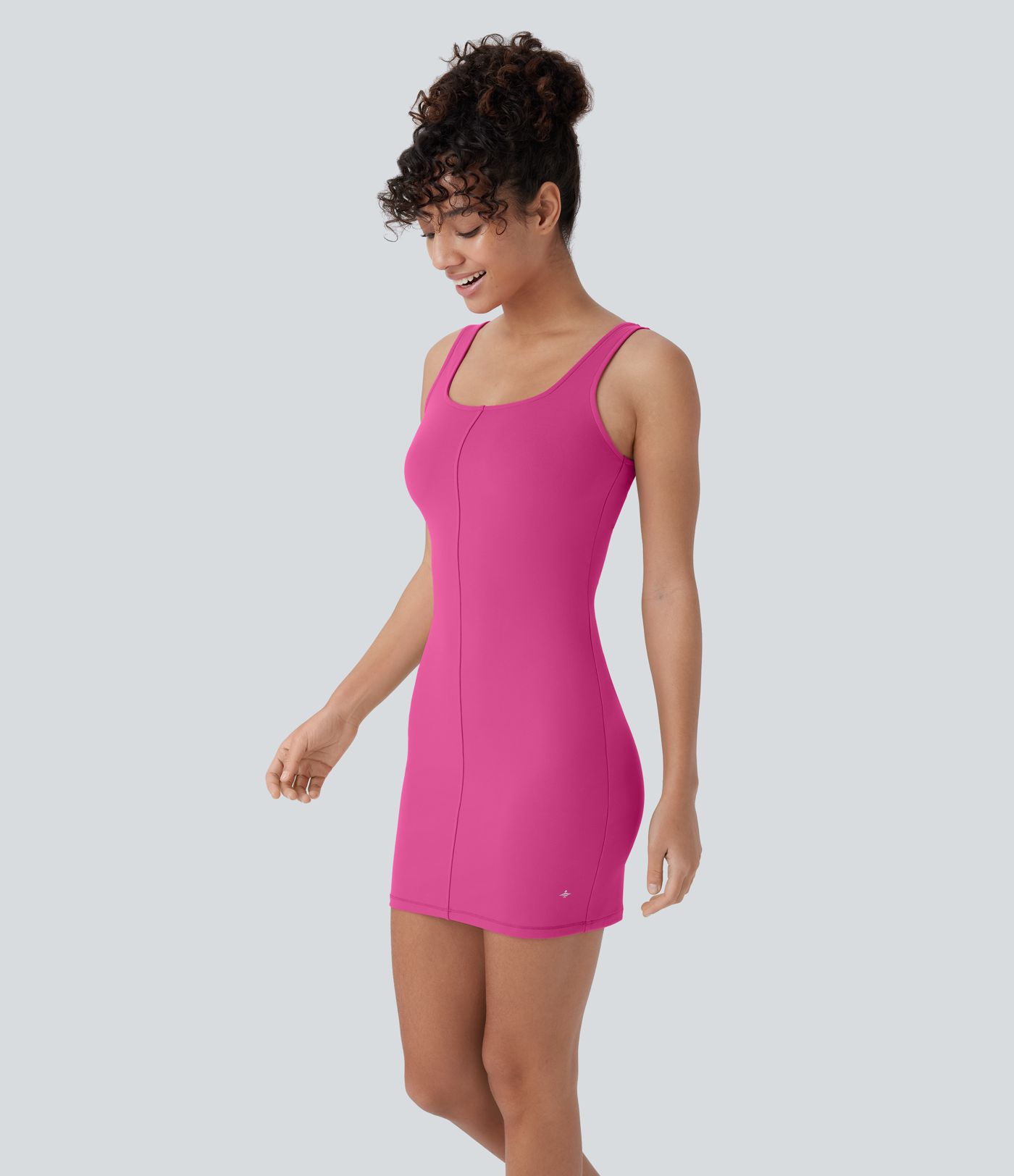 DayStretch Square Neck Bodycon Mini Dance Tank Dress