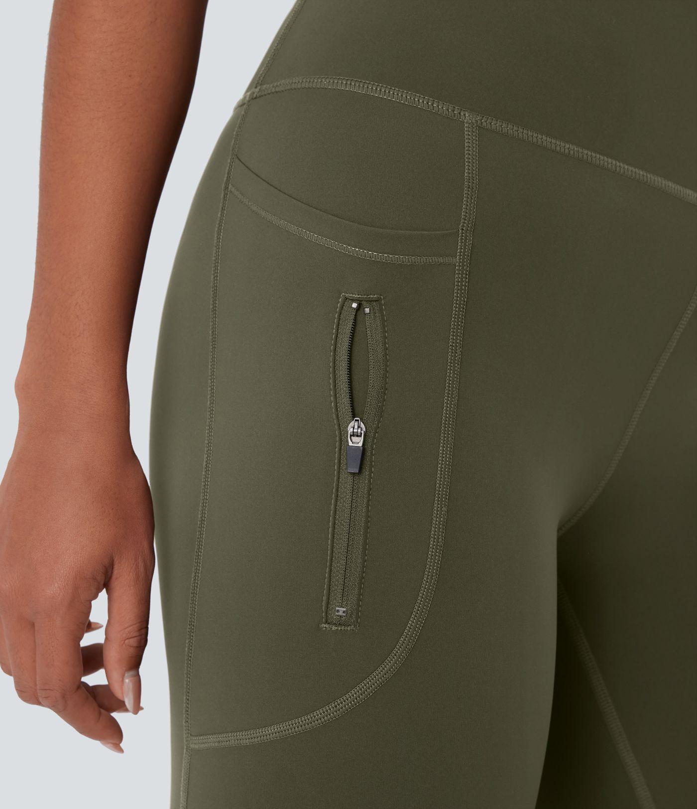 Wear-Resistant High Waisted Multiple Pockets Hiking Biker Shorts 7''