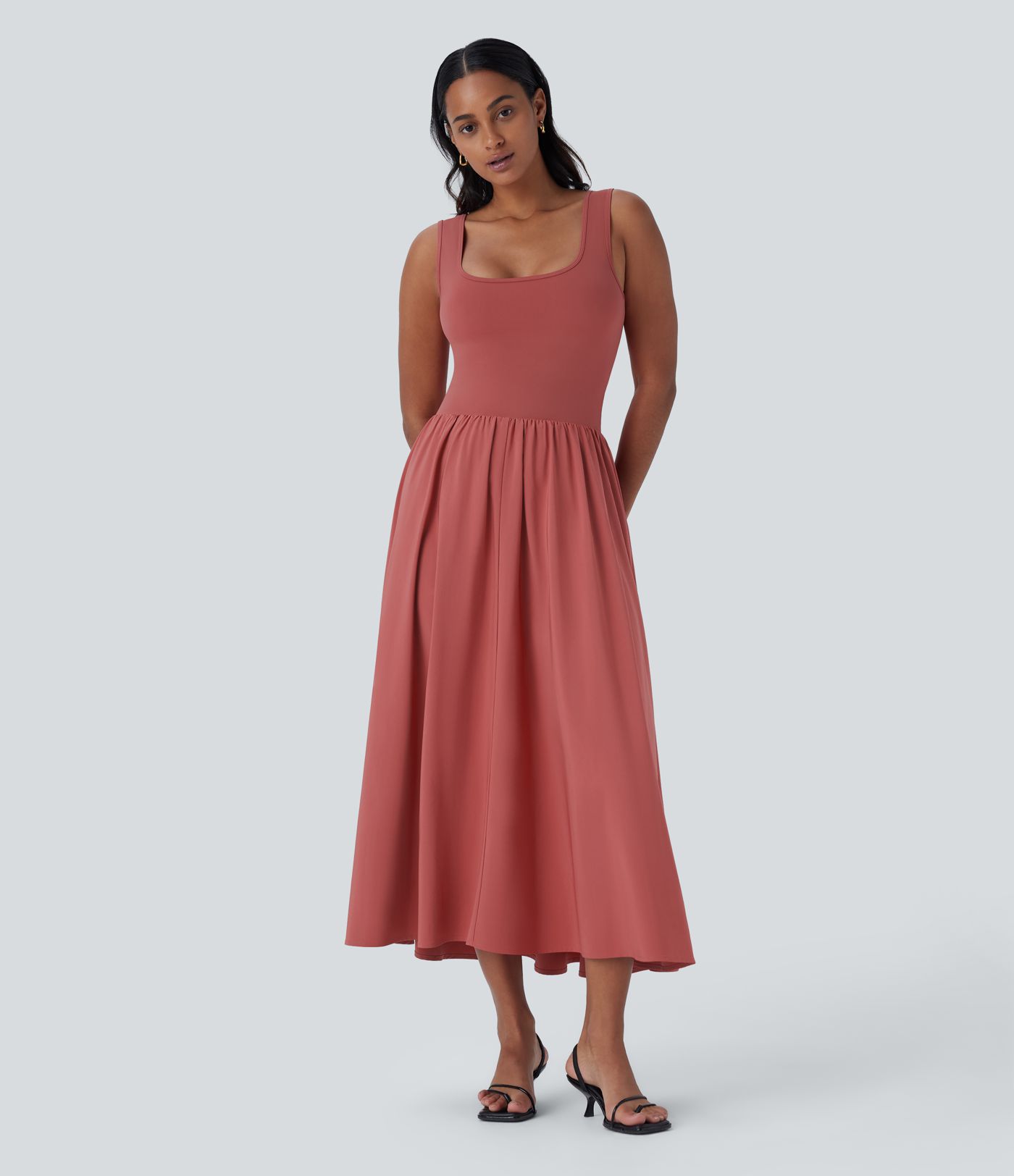 Vestido maxi Breezeful™ sin mangas corte secado rápido usar delante detrás