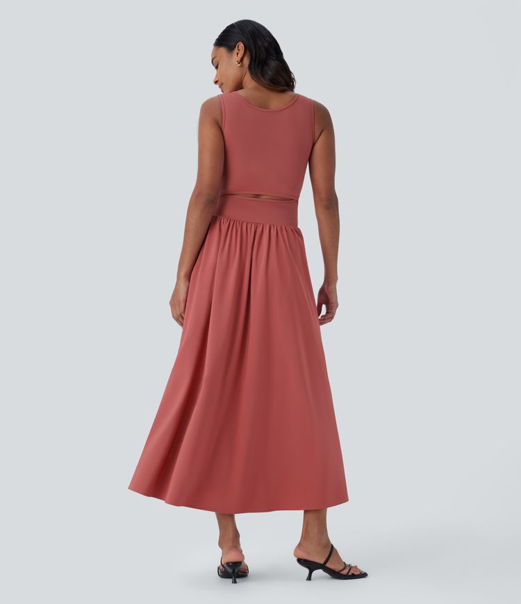 Vestido maxi Breezeful™ sin mangas corte secado rápido usar delante detrás