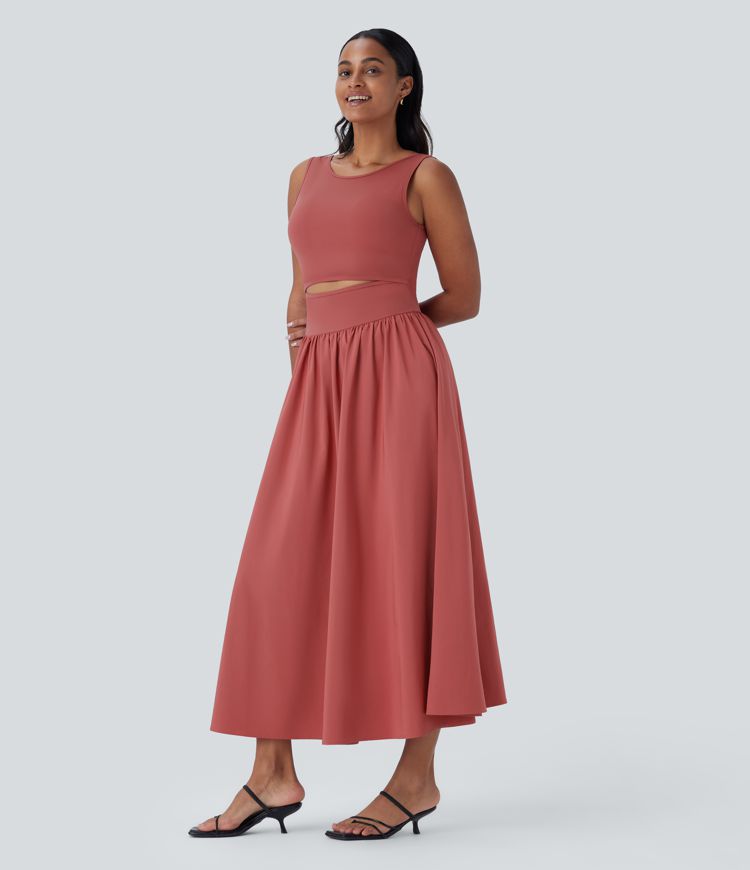 Vestido maxi Breezeful™ sin mangas corte secado rápido usar delante detrás