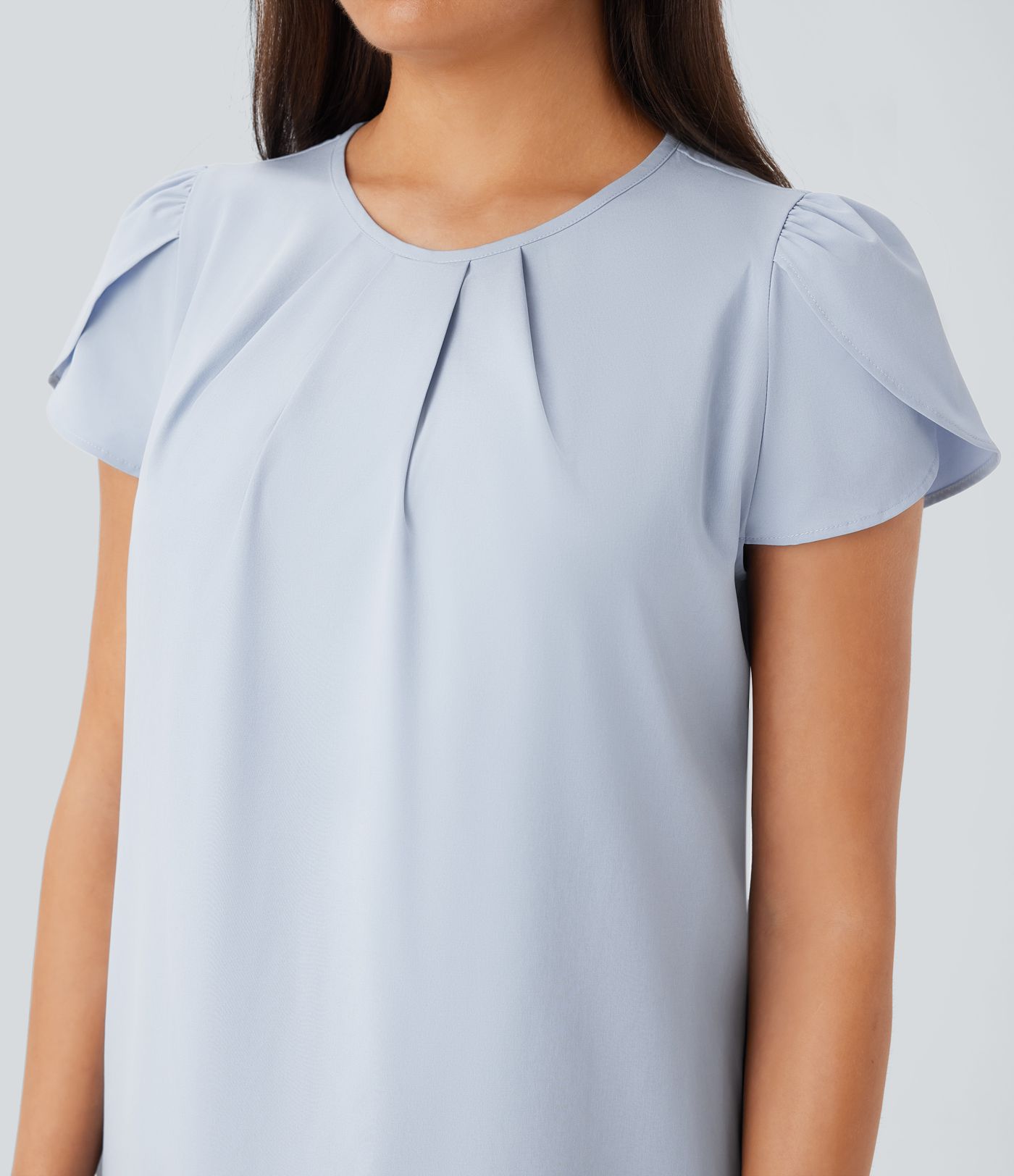 Breezeful™ Round Neck Short Sleeve Keyhole Back Quick Dry Work Top