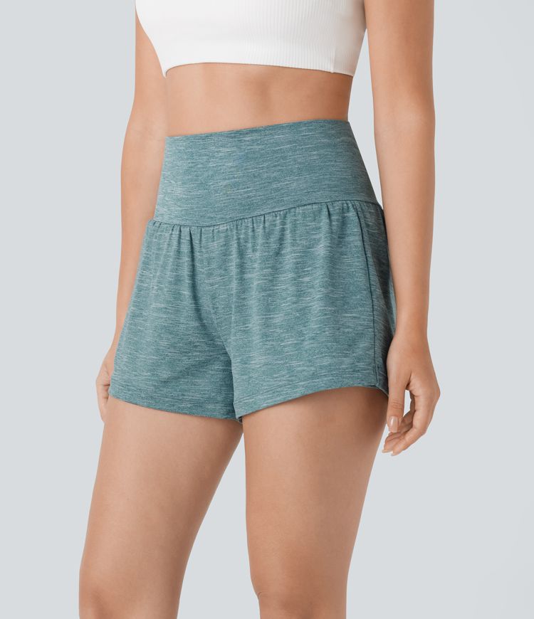 Super High Waisted Pocket & Pocket 2-in-1 Yoga Shorts 3''