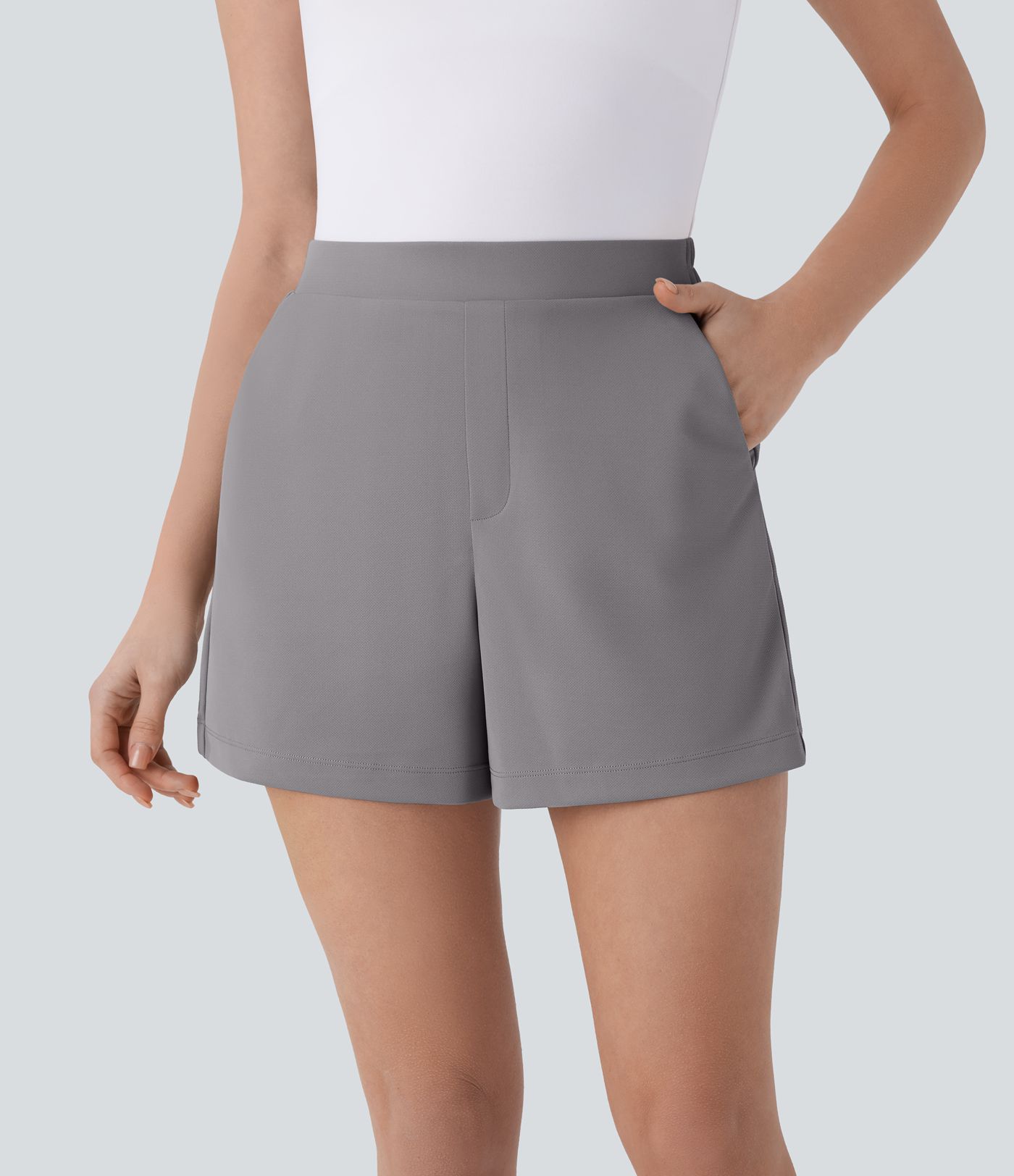 Short tailleur taille haute 10 cm avec poches latérales