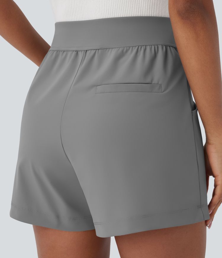 Short tailleur taille haute 10 cm avec poches latérales