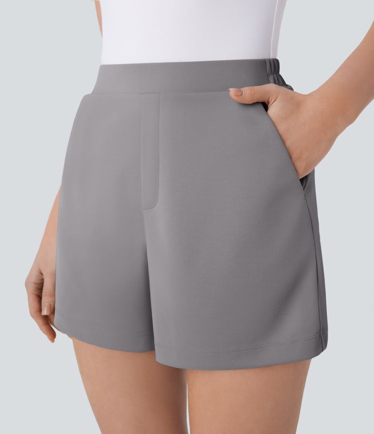 Short tailleur taille haute 10 cm avec poches latérales