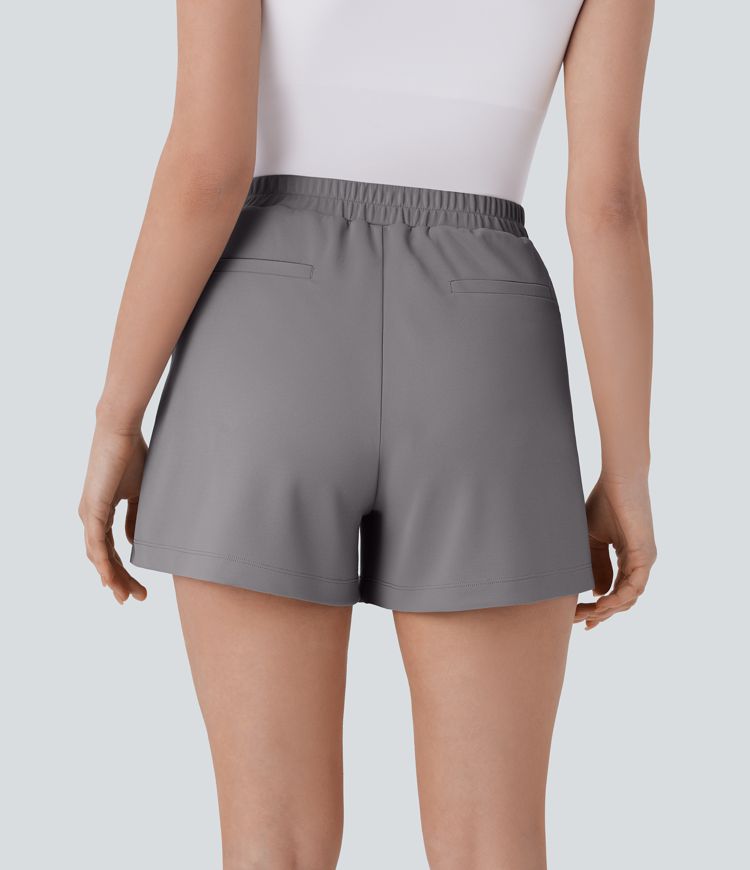 Short tailleur taille haute 10 cm avec poches latérales