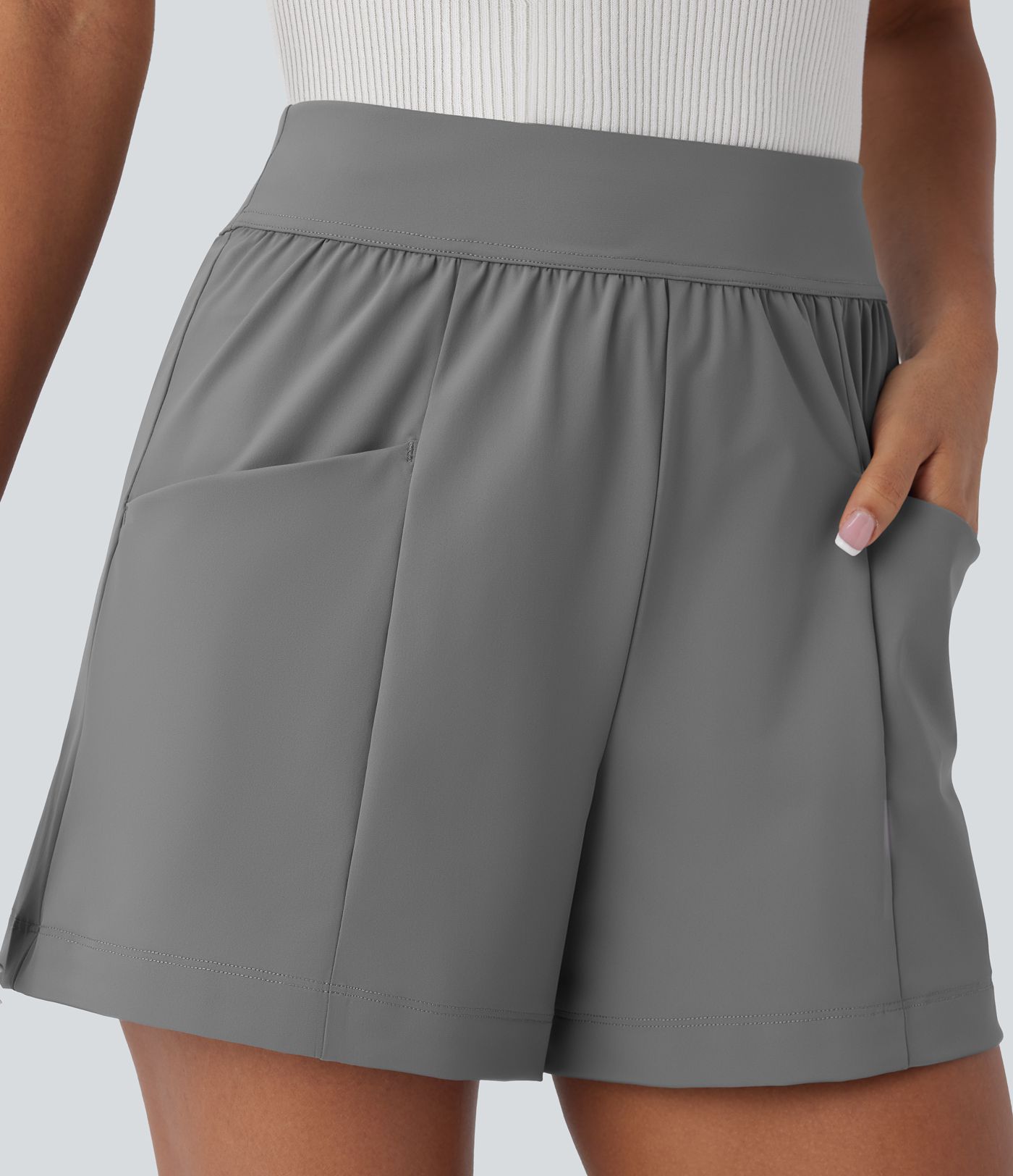 Short tailleur taille haute 10 cm avec poches latérales