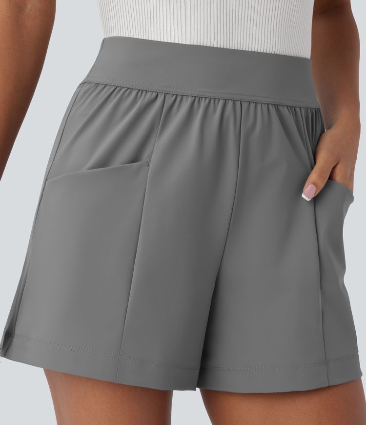 Short tailleur taille haute 10 cm avec poches latérales