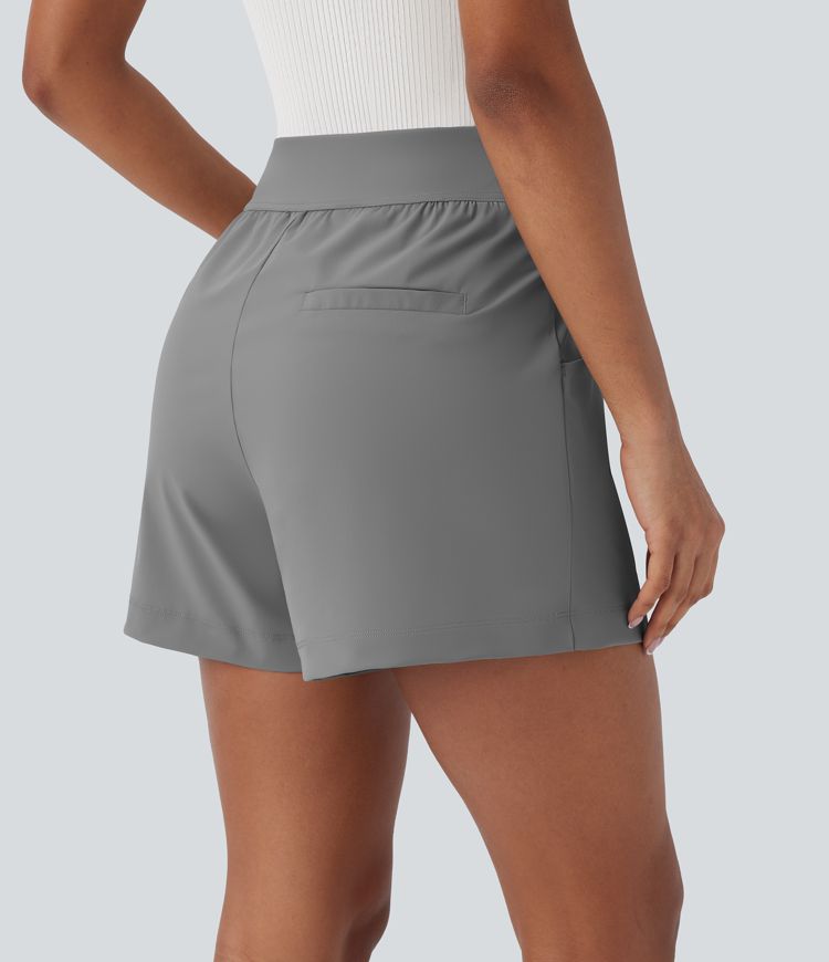 Short tailleur taille haute 10 cm avec poches latérales